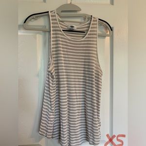 Old Navy White and gray stripe tank top